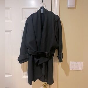 Burberry Cashmere Wool drape wrap cashmere coat with belt trench coat